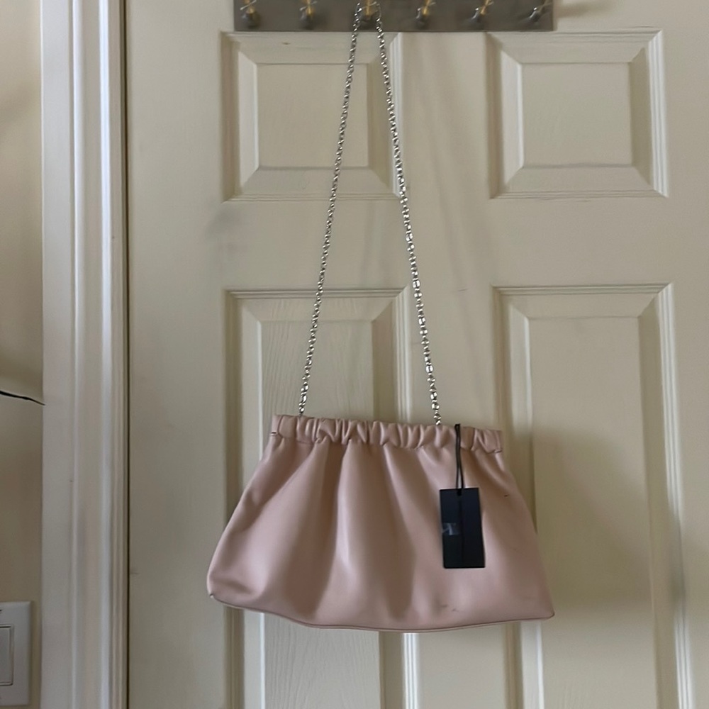 NEW with flaw, blush pink hobo clutch purse handbag